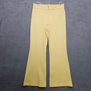 Alice + Olivia Butter Yellow Flare Size 2 High Waist Stretch Dress Pants Spring